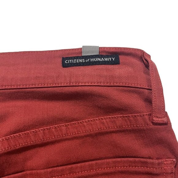 Citizens of Humanity Women Red Wash Denim Jeans Sz 24 x28 USA Made Stretch NWOT - Picture 15 of 16